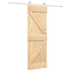 vidaXL Porta Deslizante Natural e Branco 70 x 210 cm