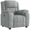 vidaXL Poltrona de massagens reclin&aacute;vel tecido cinzento-claro