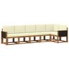 vidaXL Conjunto de Sof&aacute;s para Exterior 6 unid. 6 lugar Natural e Creme