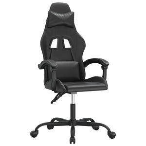 vidaXL Cadeira gaming girat&oacute;ria couro artificial preto