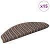 vidaXL Tapetes Adesivos para Escadas 15 pcs Castanho 65 x 21 x 4 cm