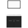 vidaXL Conjunto de m&oacute;veis de casa de banho contraplacado preto