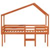 vidaXL Cama alta com telhado 90x200 cm pinho maci&ccedil;o castanho-mel
