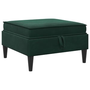 vidaXL Puff com Armazenamento Verde-Escuro Veludo
