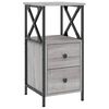 vidaXL Mesa cabeceira 34x35,5x70 cm derivados madeira cinza sonoma