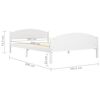 vidaXL Estrutura de cama 160x200 cm pinho maci&ccedil;o branco