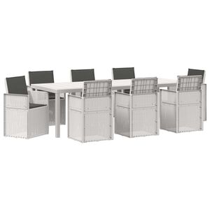 vidaXL Conjunto de Jantar para Jardim 9 unid. Branco e Antracite PP