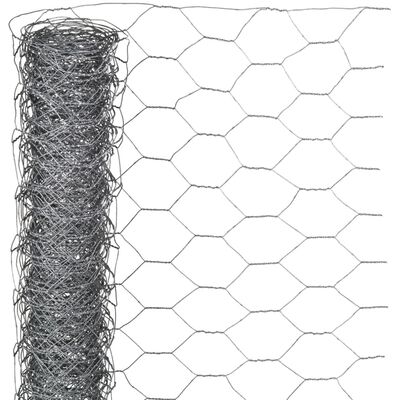 Nature Rede de arame hexagonal 0,5x10 m 25 mm aço galvanizado