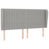 vidaXL Cabeceira cama c/ abas tecido 183x23x118/128 cm cinzento-claro
