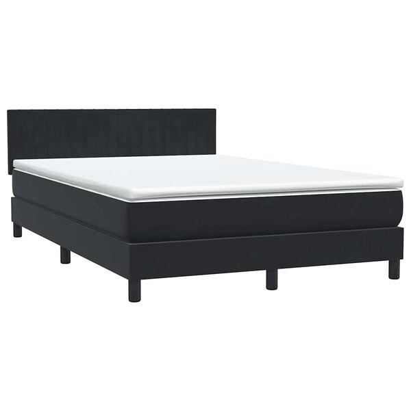 vidaXL Cama com molas/colch&atilde;o 160x210 cm veludo preto