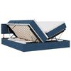 vidaXL Cama de Armazenamento LED com Colch&atilde;o Azul 200 x 200 cm Tecido