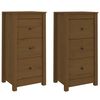 vidaXL Aparadores 2 pcs 40x35x80 cm pinho maci&ccedil;o castanho mel