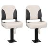 vidaXL Assentos de barco 2 pcs com pedestal rotativo a 360&deg;
