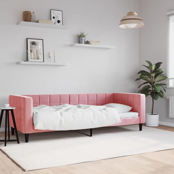 vidaXL Sof&aacute;-cama 80x200 cm veludo rosa