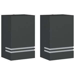 vidaXL Candeeiros de parede p/ exterior 2 pcs a&ccedil;o inoxid&aacute;vel preto