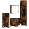 vidaXL 4pcs conjunto de m&oacute;veis WC derivados de madeira carvalho fumado