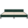 vidaXL Estrutura de cama c/ cabeceira 180x200 cm veludo verde-escuro