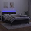 vidaXL Cama box spring c/ colch&atilde;o/LED 140x200 cm veludo preto