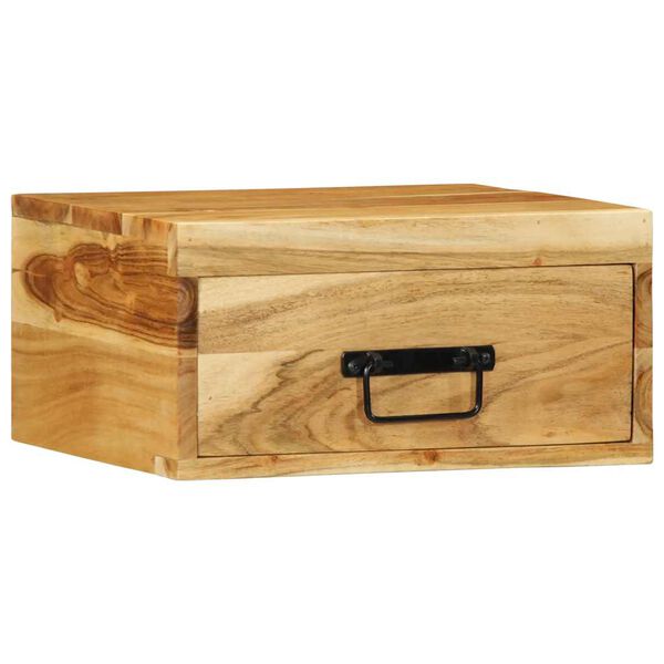 vidaXL Mesas de cabeceira de parede 2 pcs madeira ac&aacute;cia maci&ccedil;a