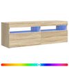 vidaXL M&oacute;vel de TV com luzes LED 120x35x40 cm carvalho sonoma