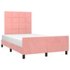 vidaXL Estrutura de cama com colch&atilde;o 120x190 cm veludo rosa