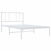 vidaXL Estrutura de cama com cabeceira 90x200 cm metal branco