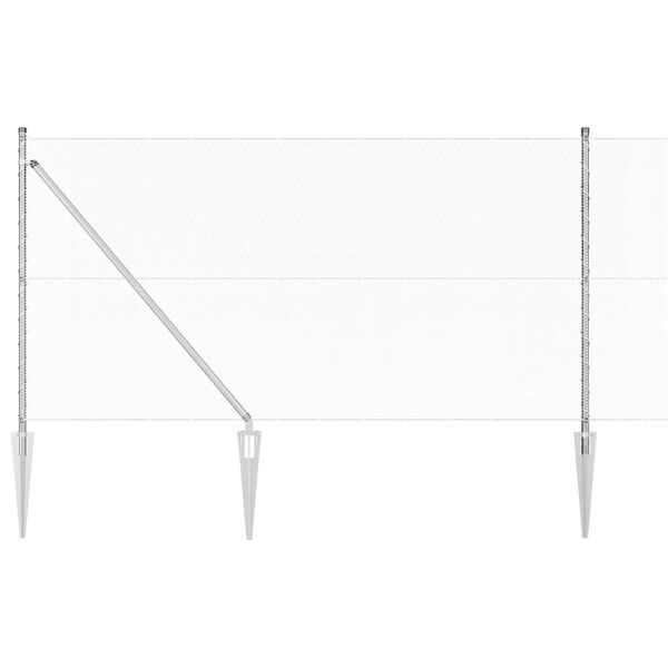 vidaXL Cerca com Postes Prateado 1 x 100 m Aço revestido de PVC