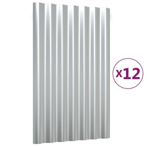 vidaXL Painéis de telhado 12 pcs 60x36 cm aço galvanizado prateado