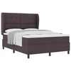 vidaXL Cama Box com cabeceira Castanho escuro 160 x 200 cm tecido