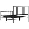 vidaXL Estrutura de cama com cabeceira e p&eacute;s 90x200 cm metal preto