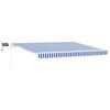 vidaXL Toldo retr&aacute;til Azul e Branco 350 x 250 cm Poli&eacute;ster e Alum&iacute;nio