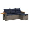 vidaXL 4 pcs conjunto sof&aacute;s de jardim c/ almofad&otilde;es vime PE cinzento