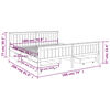 vidaXL Estrutura cama c/ 4 gavetas 180x200cm pinho maci&ccedil;o cinza-escuro