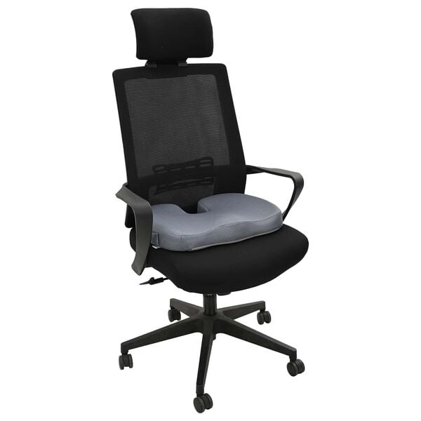 vidaXL Almofada assento Cinzento 47 x 37 x 8 cm Espuma de Mem&oacute;ria