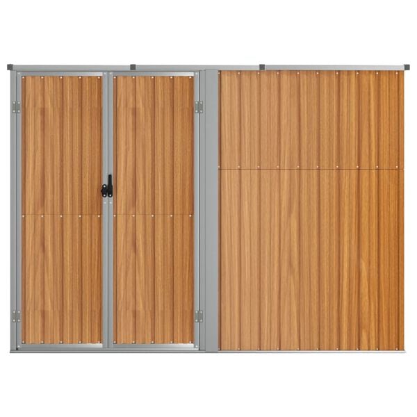 vidaXL Abrigo p/ ferramentas jardim aço galvanizado castanho