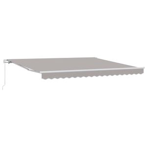 vidaXL Toldo Retr&aacute;til Cinzento-claro 400 &times; 300 cm Poli&eacute;ster e Alum&iacute;nio
