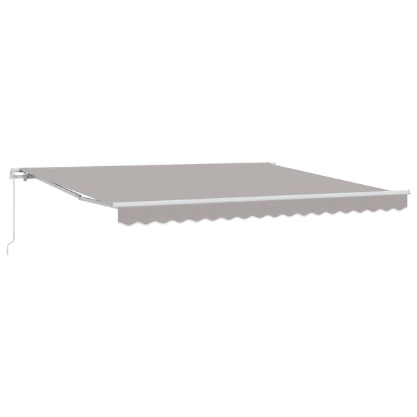 vidaXL Toldo Retrátil Cinzento-claro 400 × 300 cm Poliéster e Alumínio