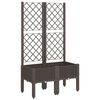 vidaXL Vaso/floreira de jardim c/ treli&ccedil;a 80x40x142 cm PP castanho