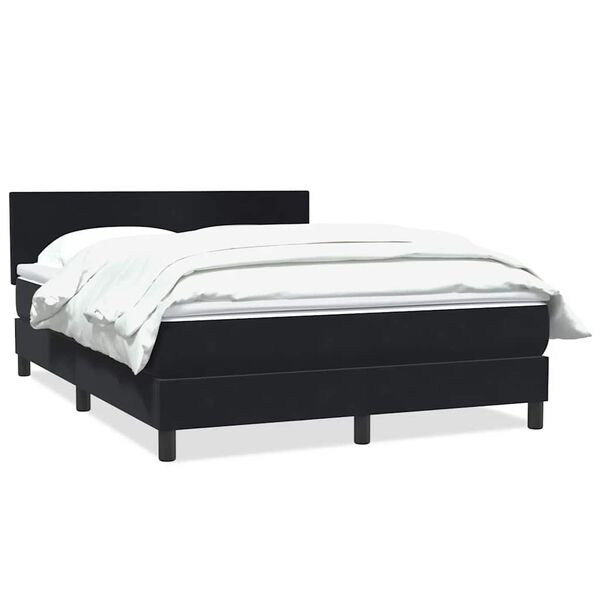 vidaXL Cama com molas/colch&atilde;o 160x210 cm veludo preto
