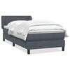 vidaXL Cama com molas/colch&atilde;o cinza-escuro 80x210 cm veludo