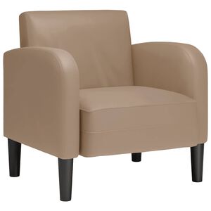 vidaXL Poltrona com apoios de bra&ccedil;os 54 cm couro artificial cappuccino