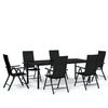 vidaXL 7 pcs conjunto de jantar para jardim preto