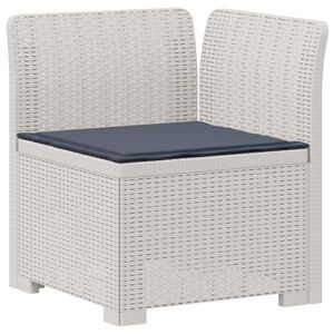 vidaXL Sof&aacute; de Jardim 1 Lugar com Almofada Look Rattan PP Branco