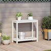 vidaXL Mesa jardinagem c/ prateleira 82,5x35x75 cm pinho maci&ccedil;o branco