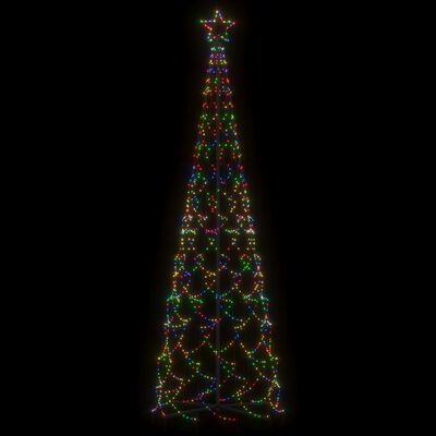 vidaXL Árvore de Natal em cone 500 luzes LED 100x300 cm colorido