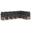 vidaXL Conjunto de Sof&aacute; de Jardim 7 unid. Cinzento vime PE