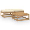 vidaXL 3 pcs conjunto lounge de jardim c/ almofad&otilde;es pinho maci&ccedil;o