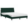 vidaXL Cama com colch&atilde;o Hanko 140x190 cm veludo verde-escuro