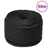 vidaXL Corda de trabalho 20 mm 50 m polipropileno preto
