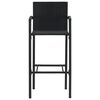 vidaXL Conjunto de bar exterior c/ apoio de bra&ccedil;os 7 pcs vime PE preto